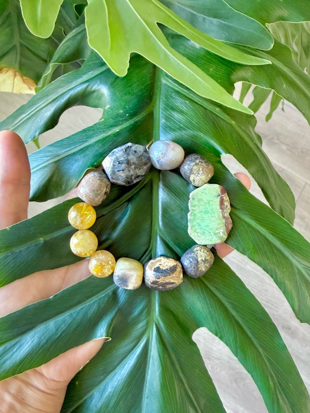 Chrysoprase • Amazonite • Labradorite • Jasper • Citrine Bracelet